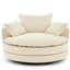 Méridienne double pivotante 360 ° en velours côtelé beige avec 3 coussins de soutien pour le confort du bureau, 57,5 po au total