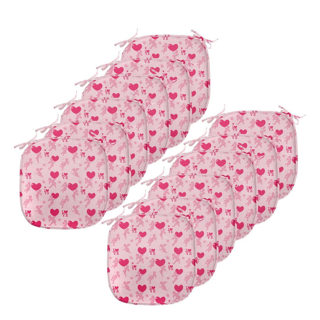 Kissen mit Riemen für Küchensitze, Silhouetten von Angel Heart, Rosa