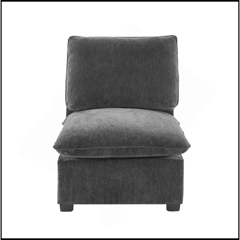 30*26" Single Seat Module for Modular Sectional Sofa,Deep Seat,Chenille,2 Colours, Dark Grey