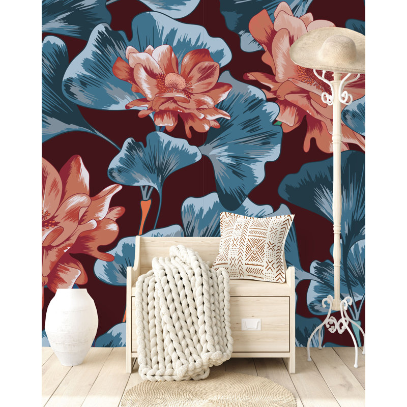 Floral Wall Mural, 100" W x 8.33" L