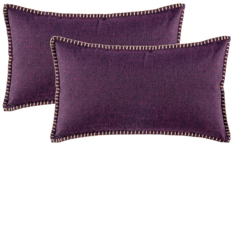 Linen Pillow Cover, Purple