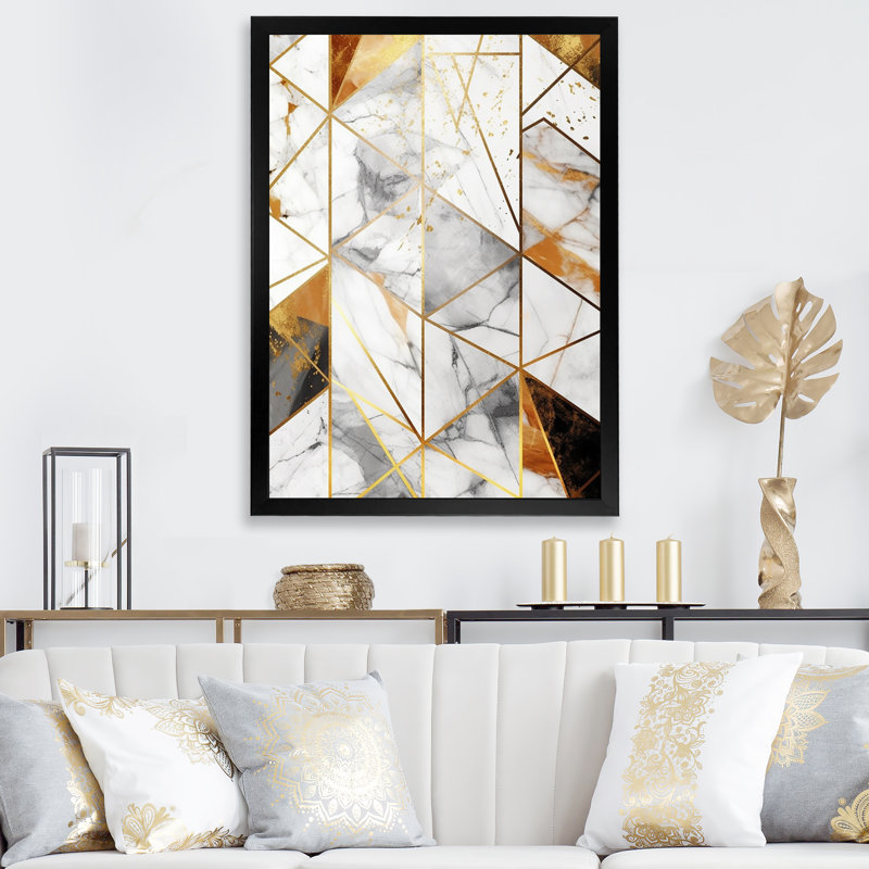 «Dufferin Exploration Golden Abstracted Symmetry V», reproduction d'art sur toile, H 44 po x l 34 po x P 1,5 po