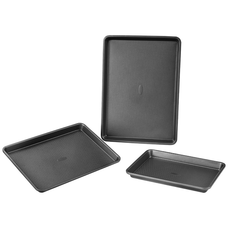 VEVOR 4 Piece Non-Stick Steel Bakeware Set, Black