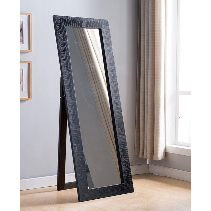 Miroir pleine grandeur Grassingt, Faux crocodile noir