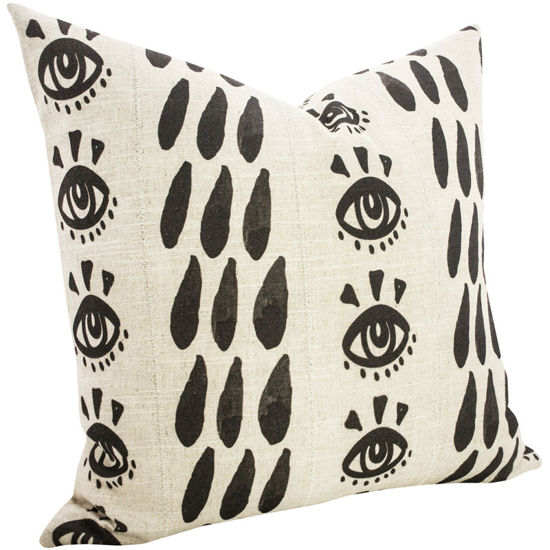 Mud Cloth Geometric Linen Reversible Throw Pillow