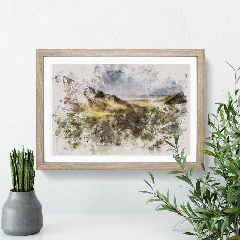 Glangesh Pass in Ireland - Picture Frame Painting, Oak Framed, 48cm H x 65cm W x 2cm D