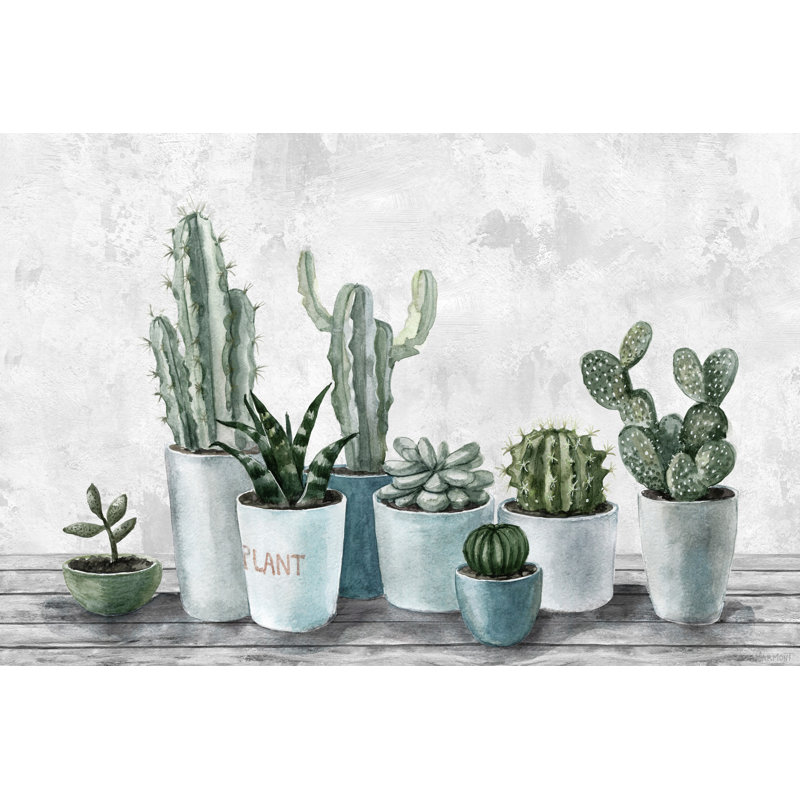 Succulent Success by Gracie Oaks - Wrapped Canvas Painting, 66cm H x 101cm W x 3.81cm D