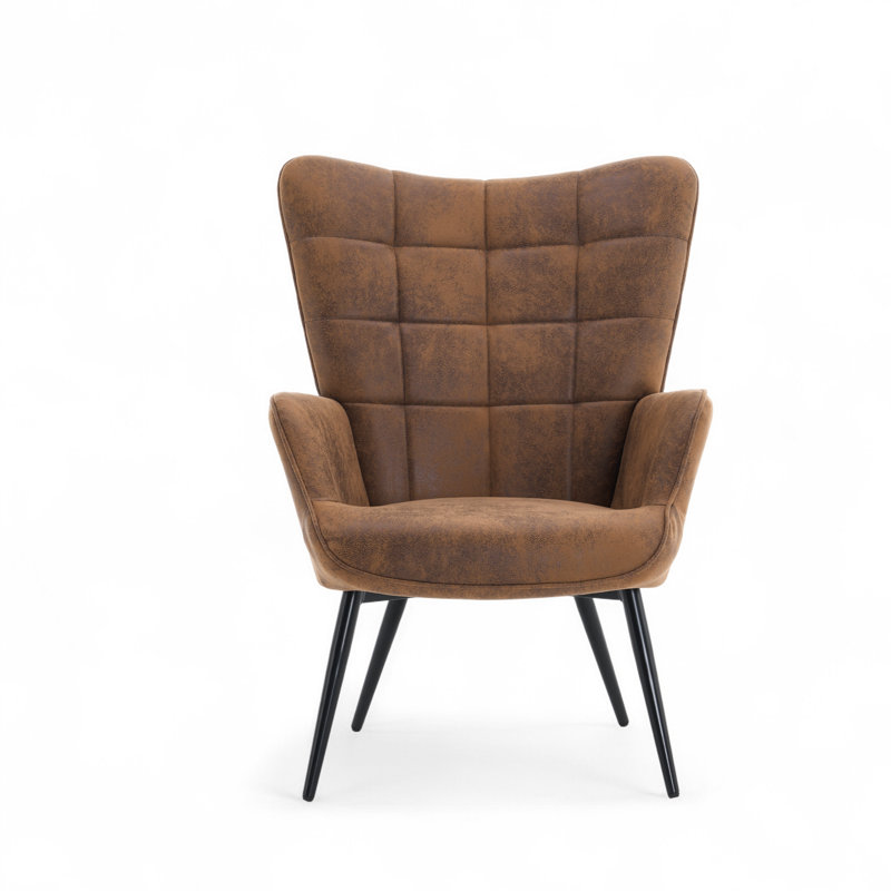 Upholstered Wingback Chair, Brown