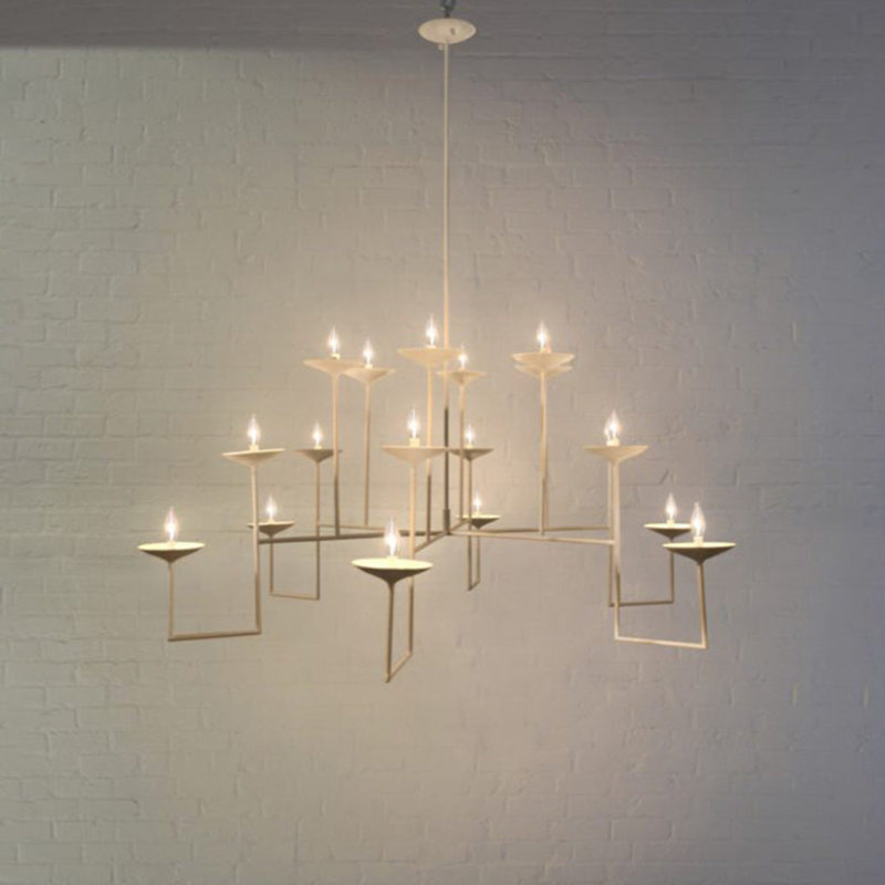 12 - Light Chandelier, 36" H x 47" W x 47" D, White