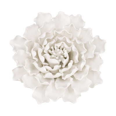 Décoration murale en céramique crème faite à la main D7.3X2.8 "