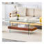 Table basse rectangulaire flottante double couche, pieds en verre brun, l 43,3 po x L 23,6 po x H 16,7 po, pieds en verre brun