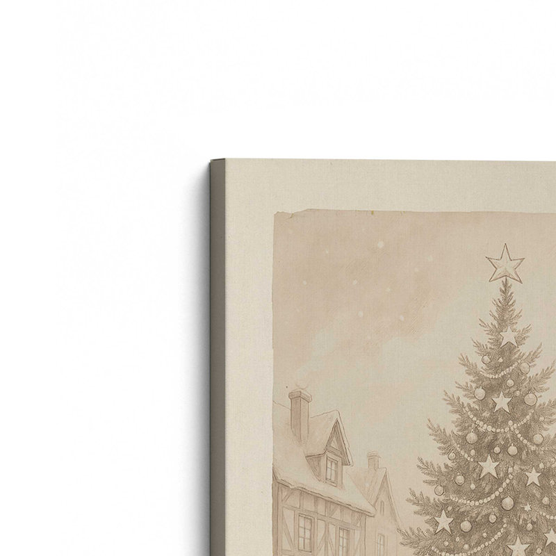 «Town Square Noel», reproduction d'art sur toile, Toile tendue avec châssis, H 30 po x l 20 po
