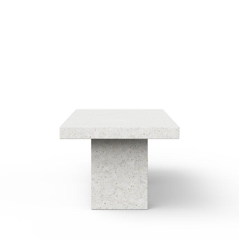 Table de salle à manger Kareen, L 82,75 po x l 39,25 po, Table standard (hauteur de 30,5 po), Ivoire Terrazo