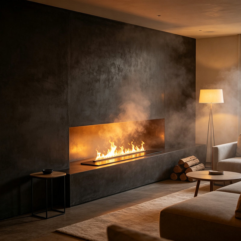 Humidificateur encastré 39,37 "avec flamme de vapeur simulée, décoration intérieure pour le salon