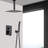 Matte Black Ceiling Shower - 10" Head & Handheld, Brass, Simulates Natural Rainfall Perception, Self-Cleaning Nozzle, Complies With American Standard Pipe Links Mounted System In Display Mimics-120920824