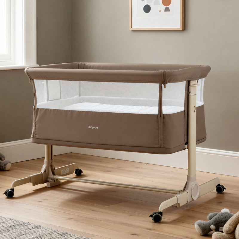 Babymore Neera Bedside Crib  , Brown