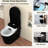 Smart Toilet With Bidet, Auto Flush, Open/Close, Heated Seat, Warm Water And Dry, Foam - Black, Contemporary Appearance, Porcelain Material, 17.5 Inches Comfortable Height, Siphonic Jet Technology-129485588