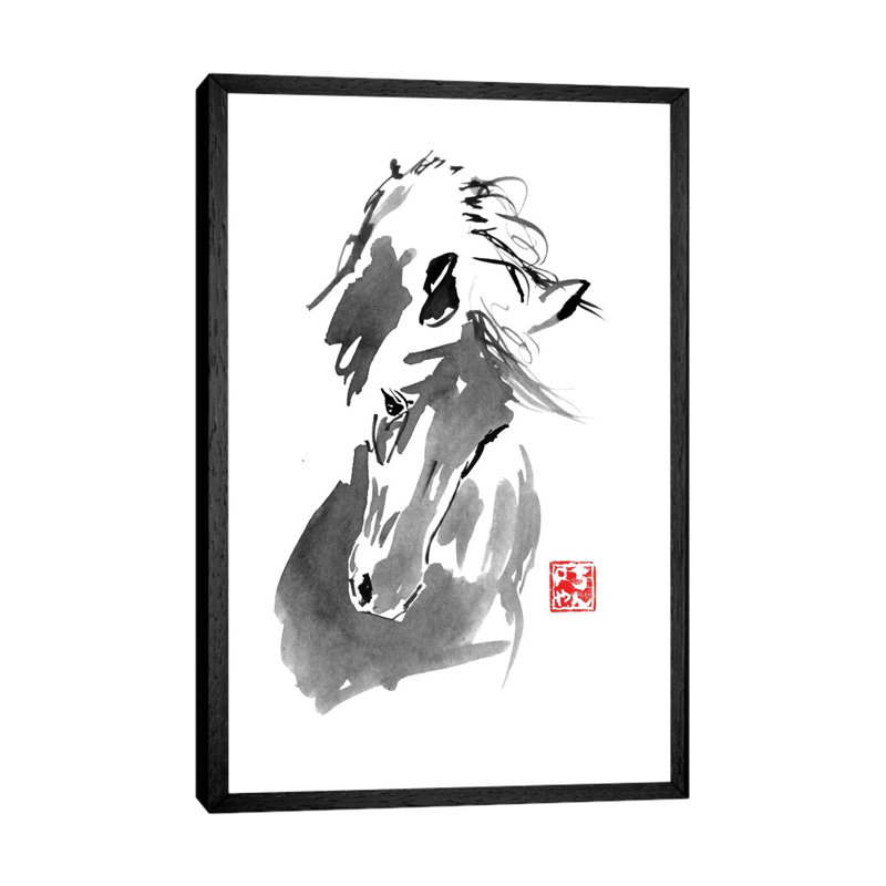 Horse by Péchane - Print on Canvas, 66.04 cm H x 45.72 cm W, Black Framed