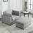Linen 50" Wide Oversized Armchair with Ottoman-236306651