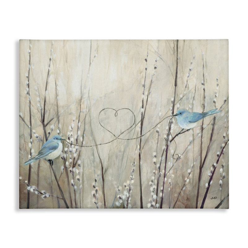 Conception d'art sur toile Stupell Industries Love Birds Heart par Julia Purinton, H 16 po x l 20 po x P 1,5 po
