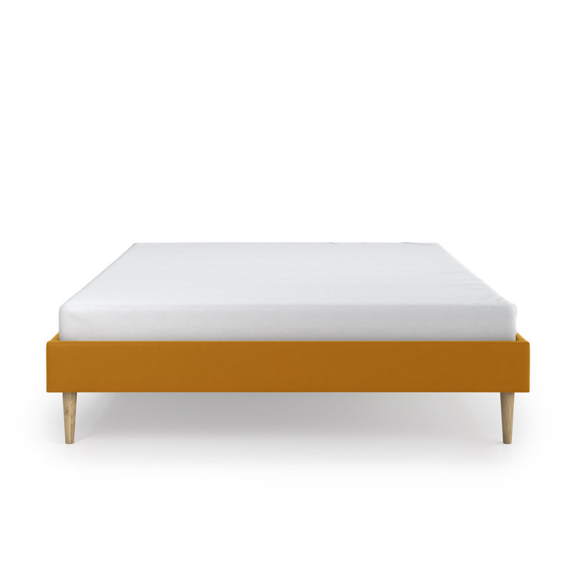 Renforth Upholstered Bed, Yellow, 160 x 200cm without headboard