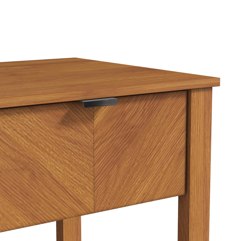 Aleshire Mid-Century Modern 23.2"H 1 Drawer Nightstand, Brown, 1