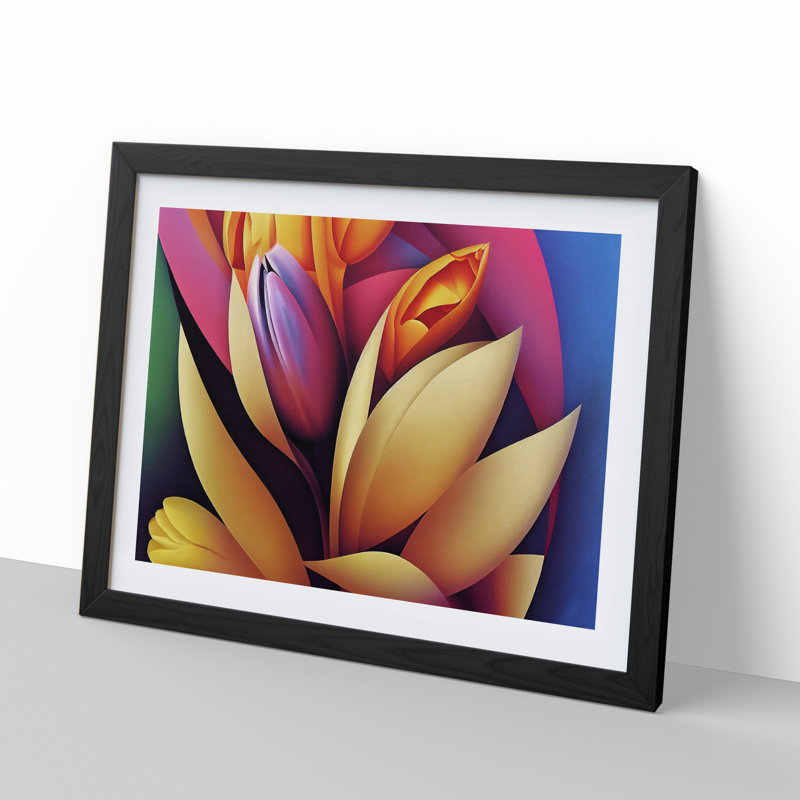 Feisty Flowers - Single Picture Frame Print, Black Framed, 46cm H x 64cm W x 2cm D