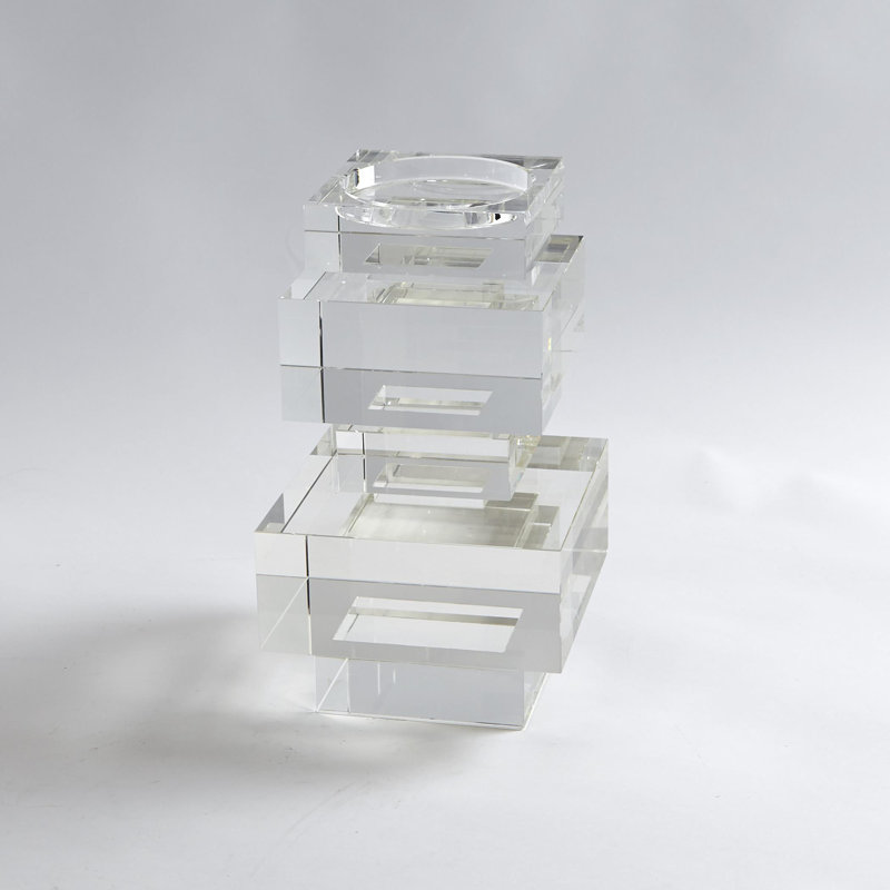 Transitional Geometric Crystal Pillar Candlestick Holder