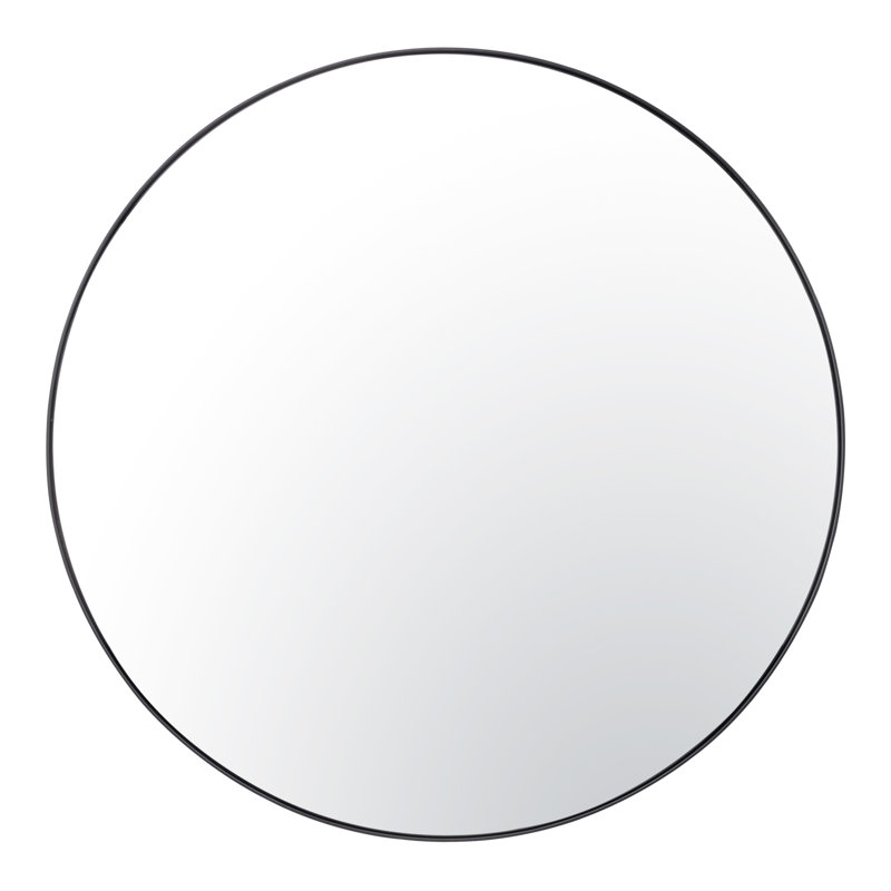 Miroir mural tablette rond - l 40 po x H 40 po - noir, Noir mat, 40 po x 40 po