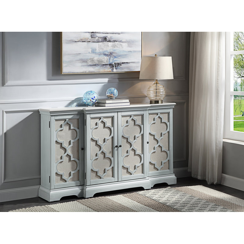 Console de 60 po au fini bleu sarcelle clair