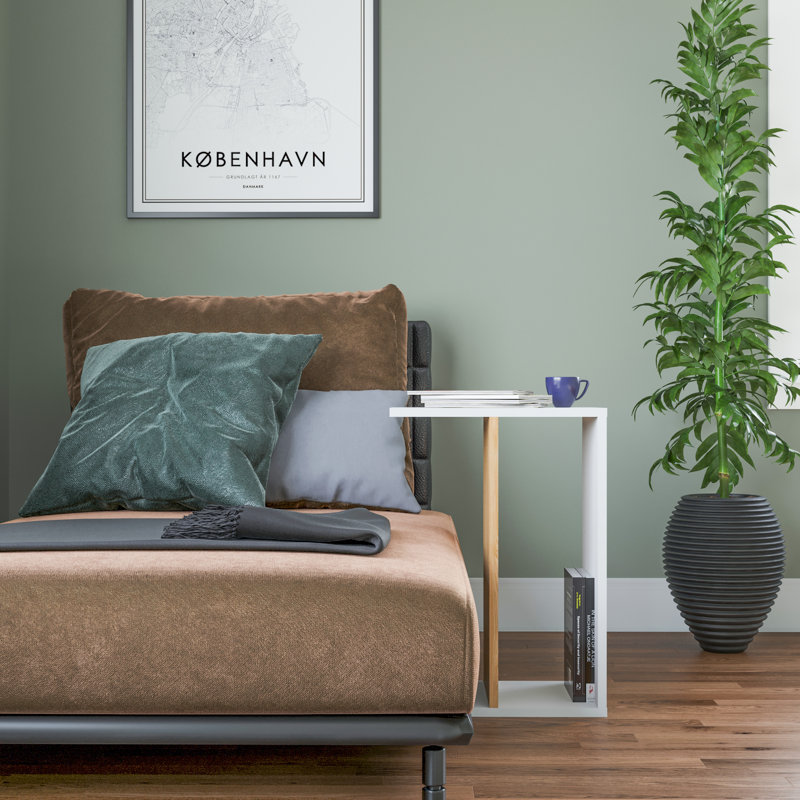 Najni End Table, White/Oak