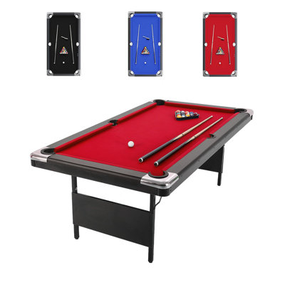 Table de billard pliante 7 pi - Jeu de billard portable avec boules, queues, craie et brosse pour le divertissement dans la salle de jeux