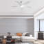 Ventilateur de plafond moderne de 52 pouces avec 5 pales en ABS, moteur à courant continu réversible, télécommande, blanc pour chambre à coucher-1857264730-1857264742