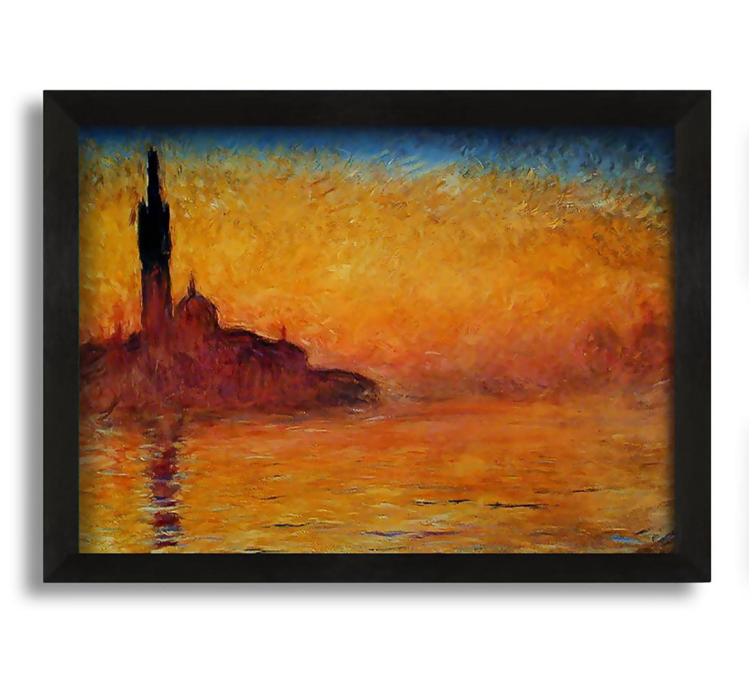 Gerahmtes Leinwandbild Venedig in der Dämmerung von Claude Monet