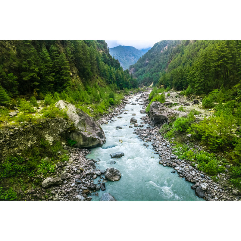 River From Everest Trek - Wrapped Canvas Print, 30cm H x 46cm W x 3.8cm D