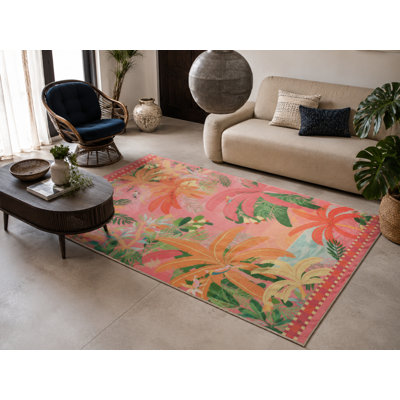 Tapis intérieur / extérieur rose Gina