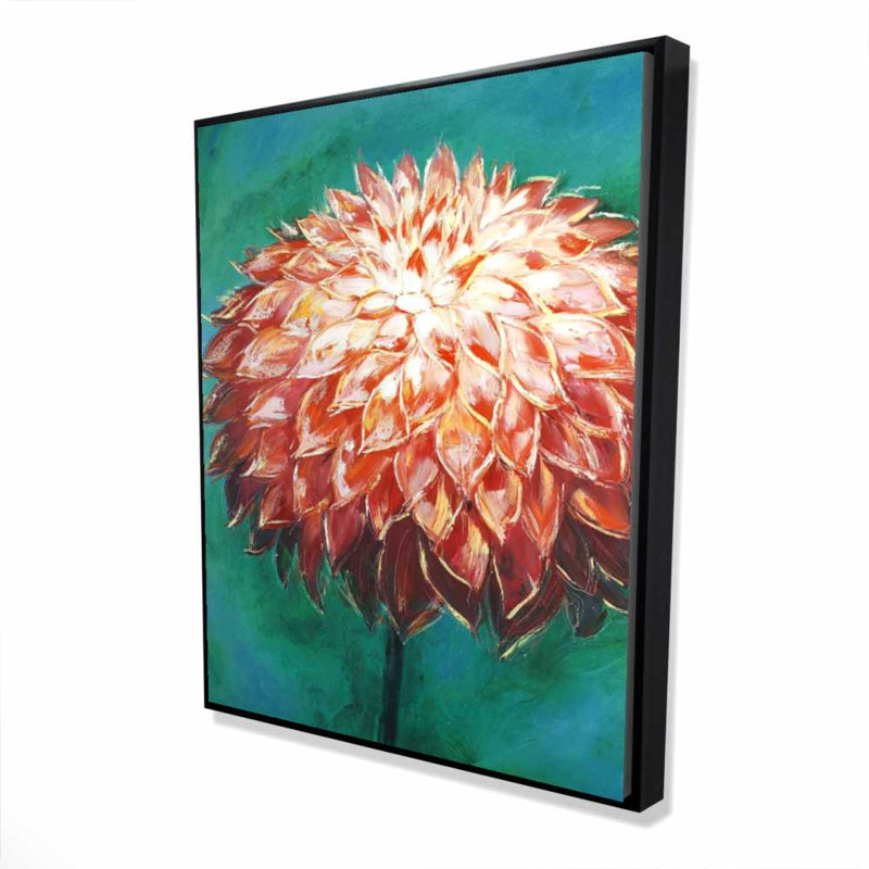 Abstrait fleur de dahlia - Toile encadrée pour le décor de la chambre à coucher