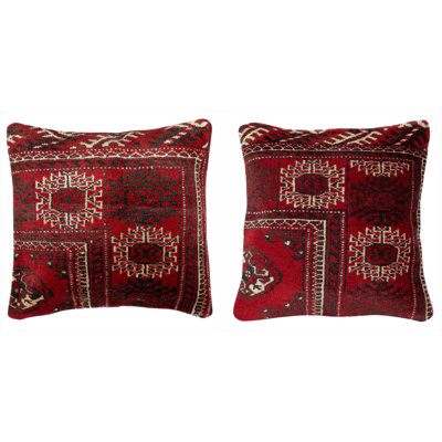20 po x 21 po ENSEMBLE DE 2 - Housses de coussin en laine turque traditionnelle. Taies d'oreiller faites à la main. Coussins décoratifs rétro
