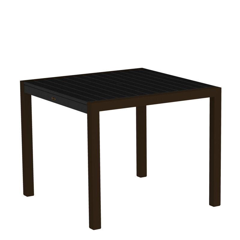 Table de salle à manger POLYWOOD MOD, Noir, Bronze texturé, L 35,18 po x P 35,18 po