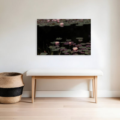 «Serene Pink Water Lilies Peaceful Serene Tranquil Lily Flower Nature», reproduction d'art murale