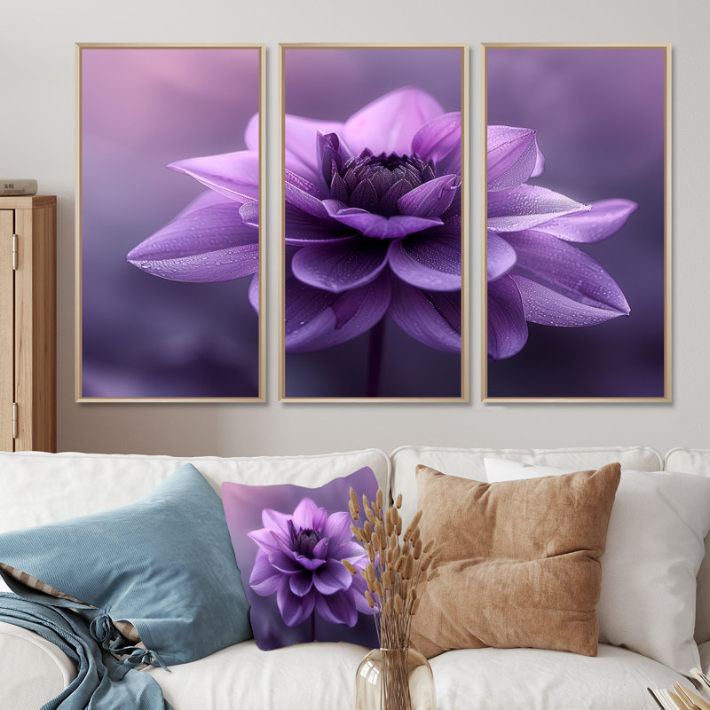 «Mauve Natures Nuance», ensemble de décorations murales Dahlia, H 28 po x l 36 po x P 1 po