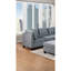 Mobilier de salon capitonné à coins en coin et coussins cloutés en bois