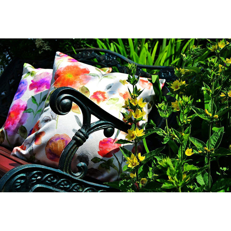 Cho Floral Square Cushion Cover, Orange