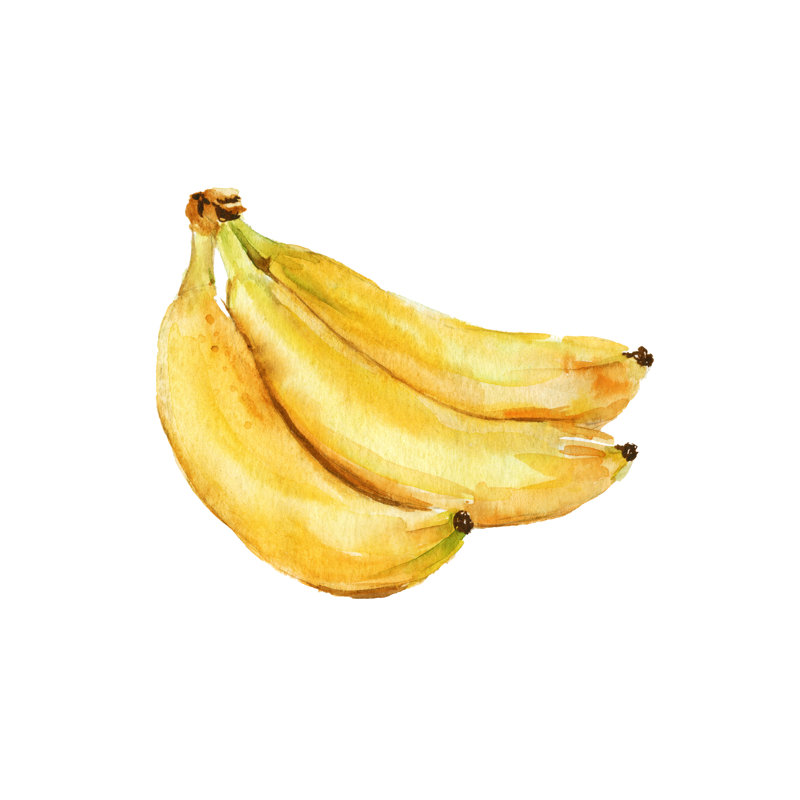 Three Bananas - Wrapped Canvas Painting, 30cm H x 30cm W x 3.8cm D