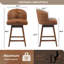 Tabouret de comptoir pivotant rembourré avec structure en bois massif et garniture cloutée (ensemble de 2)-1403625032-1403625031