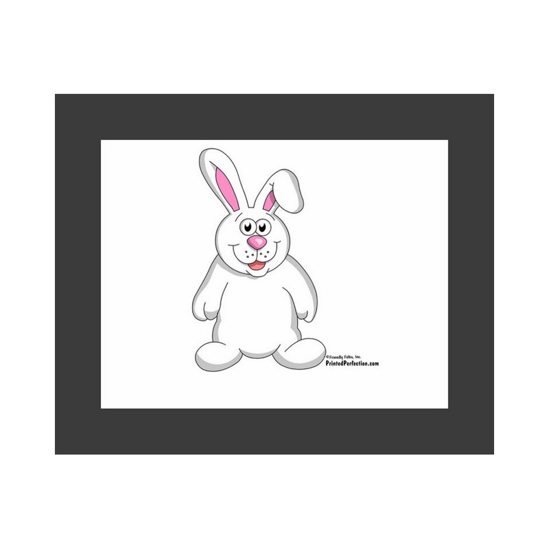 Personalized Bunny Rabbit Cartoon Caricature with a Mat, Ready to Frame, Yes