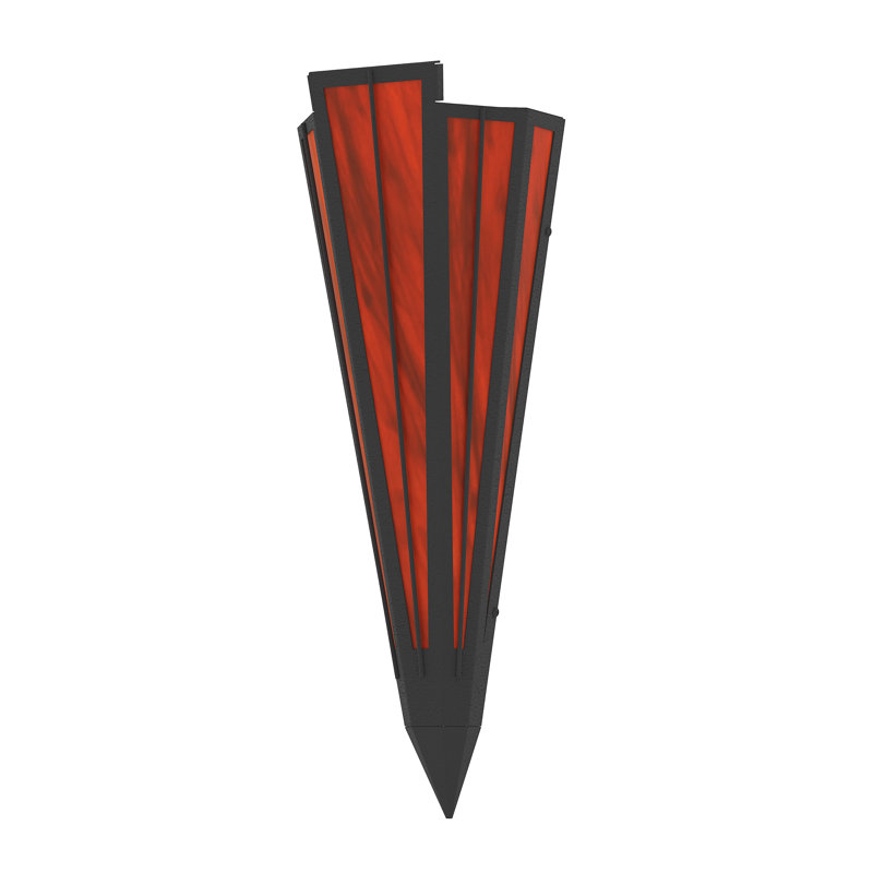 Applique murale 7,25 po de largeur Brum, Noir texturé, Rouge, Idalight