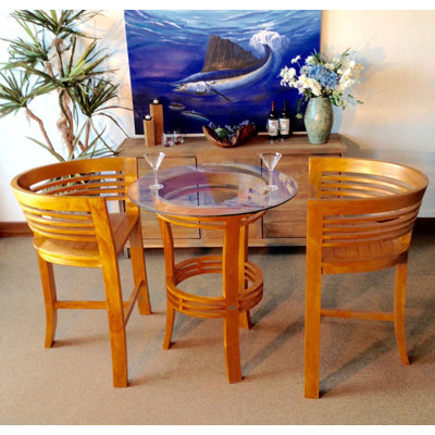 Toby Teak Round Solid Wood Dining Table