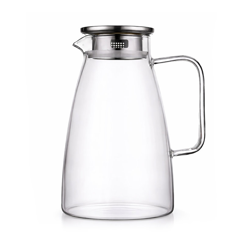 2L Glass Pitcher With Stainless Steel Lid