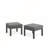 Set of 2 All-Weather Metal Patio Ottomans with Thick Gray Cushions and Robust Gray Frame for Outdoor Relaxation and Versatility-70456858